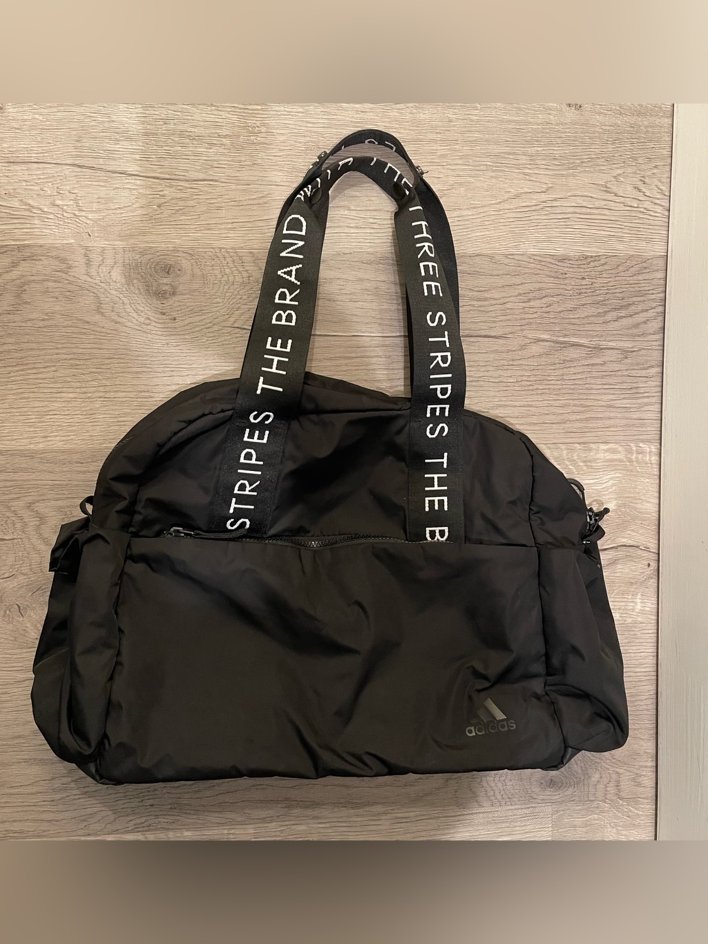 Adidas sport to street tote gym bag black pink mesh interior “stripes the brand”